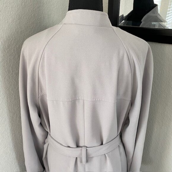 NWT RACHEL ROY Long Gray Mist Luxe Crepe Trench Coat XL - Picture 11 of 15